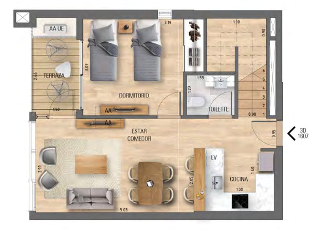 Apartamento en Ciudad de la Costa: plano