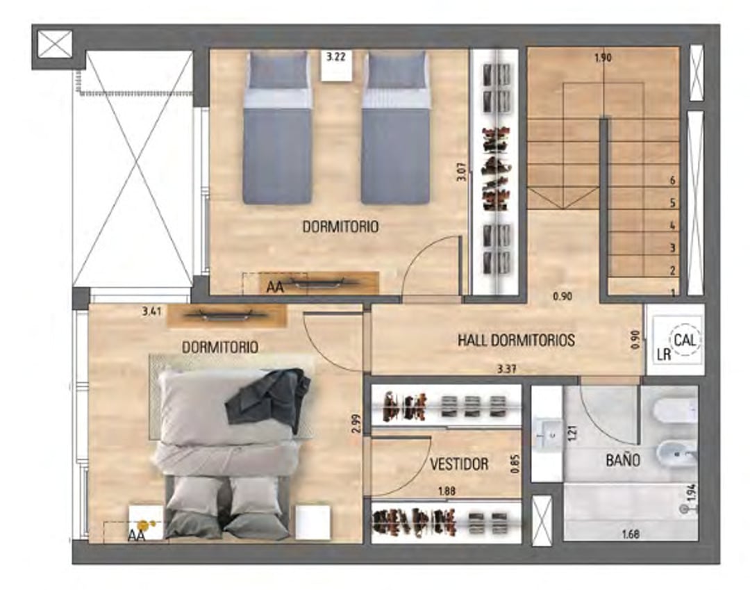Apartamento en Ciudad de la Costa: plano