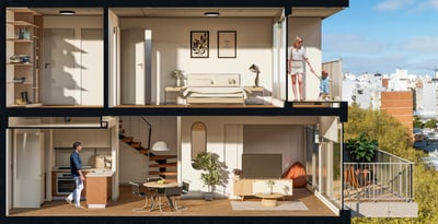 Venta de apartamento duplex de 3 dormitorios en Delta Rodó, Cordón