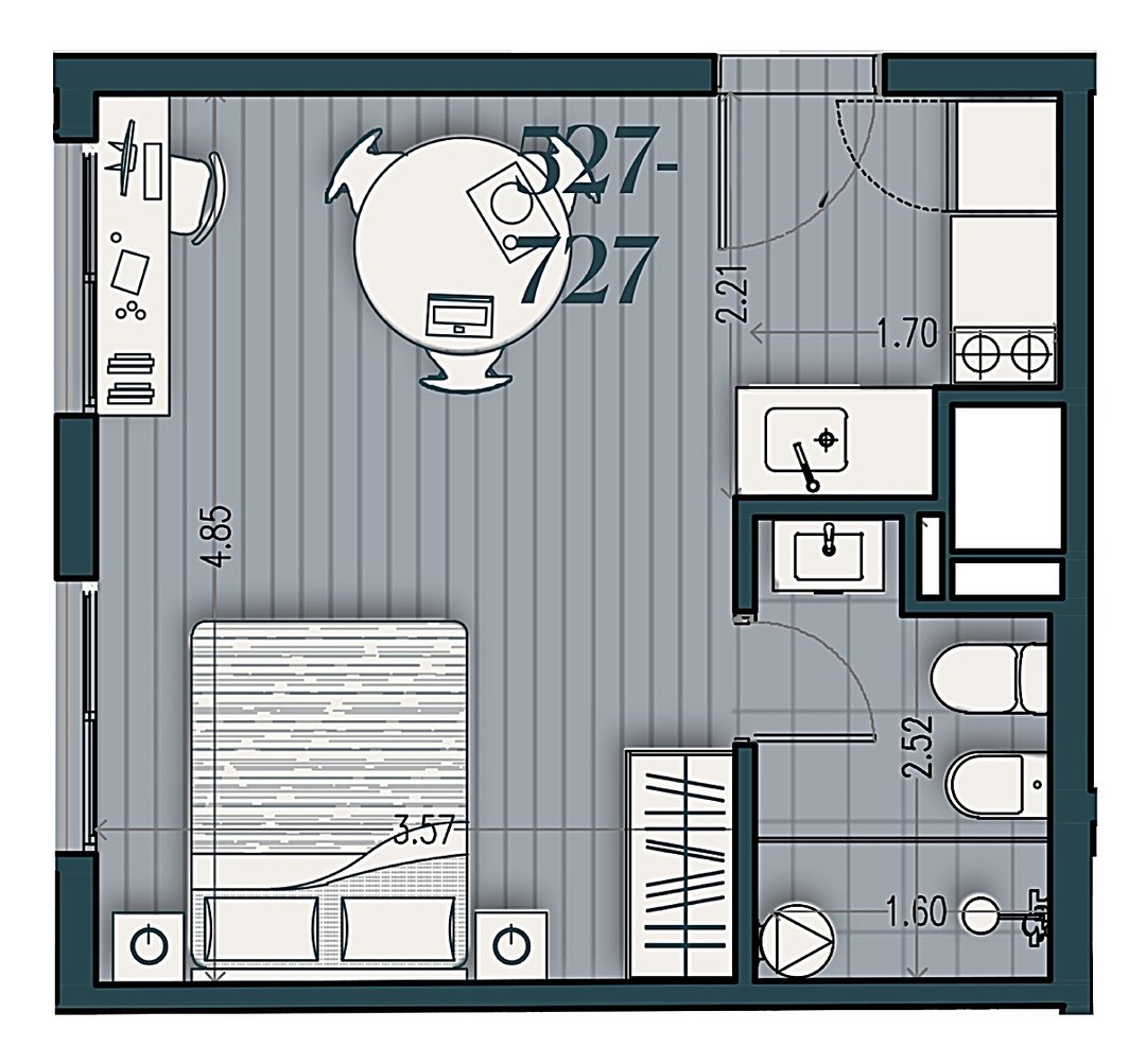 Apartamento en Parque Rodó: cosmopolitan 527 planta
