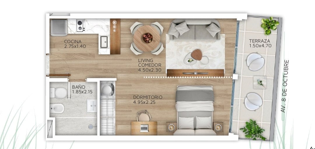 Apartamento en La Blanqueada: plano